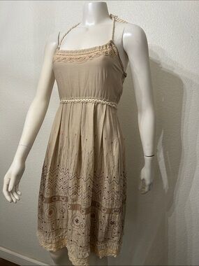 Collection Cynthia Steffe Boho Beige Embroidered Sundress - Dress